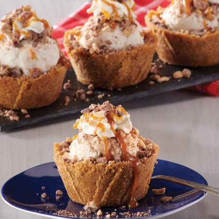 Mini Caramel Ice Cream Pie Domes with BabyRuth